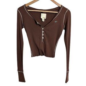 Hollister Brown Long Sleeve Top